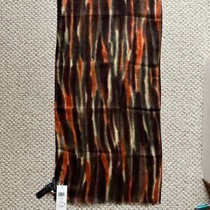EIILEEN FISHER -- Silk & Wool Brushstrokes Oblong Scarf -- NEW with Tag